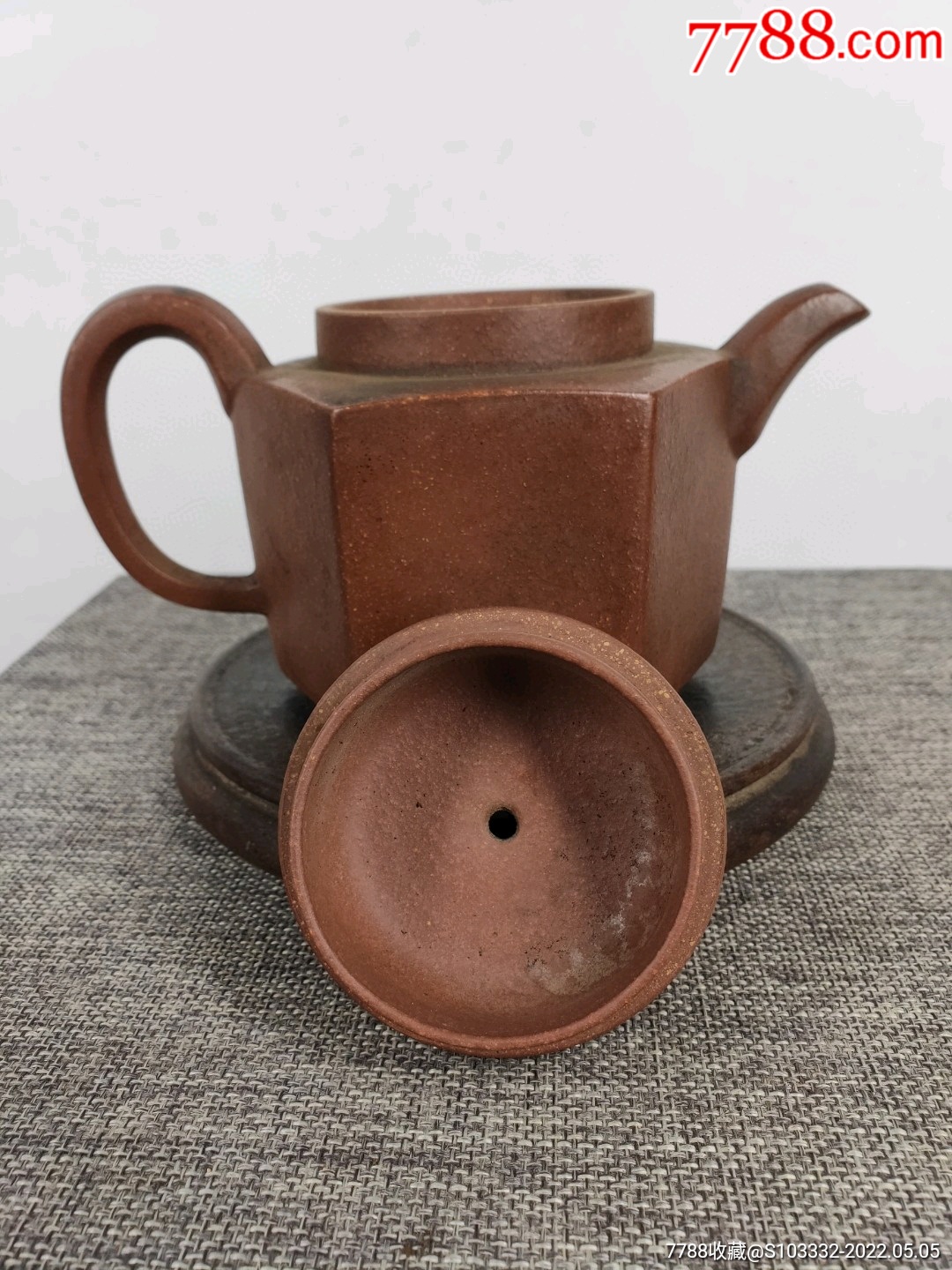 民间收到民藏大明天启徐友泉制刻字底款老紫砂壶一把包浆醇厚保存完整