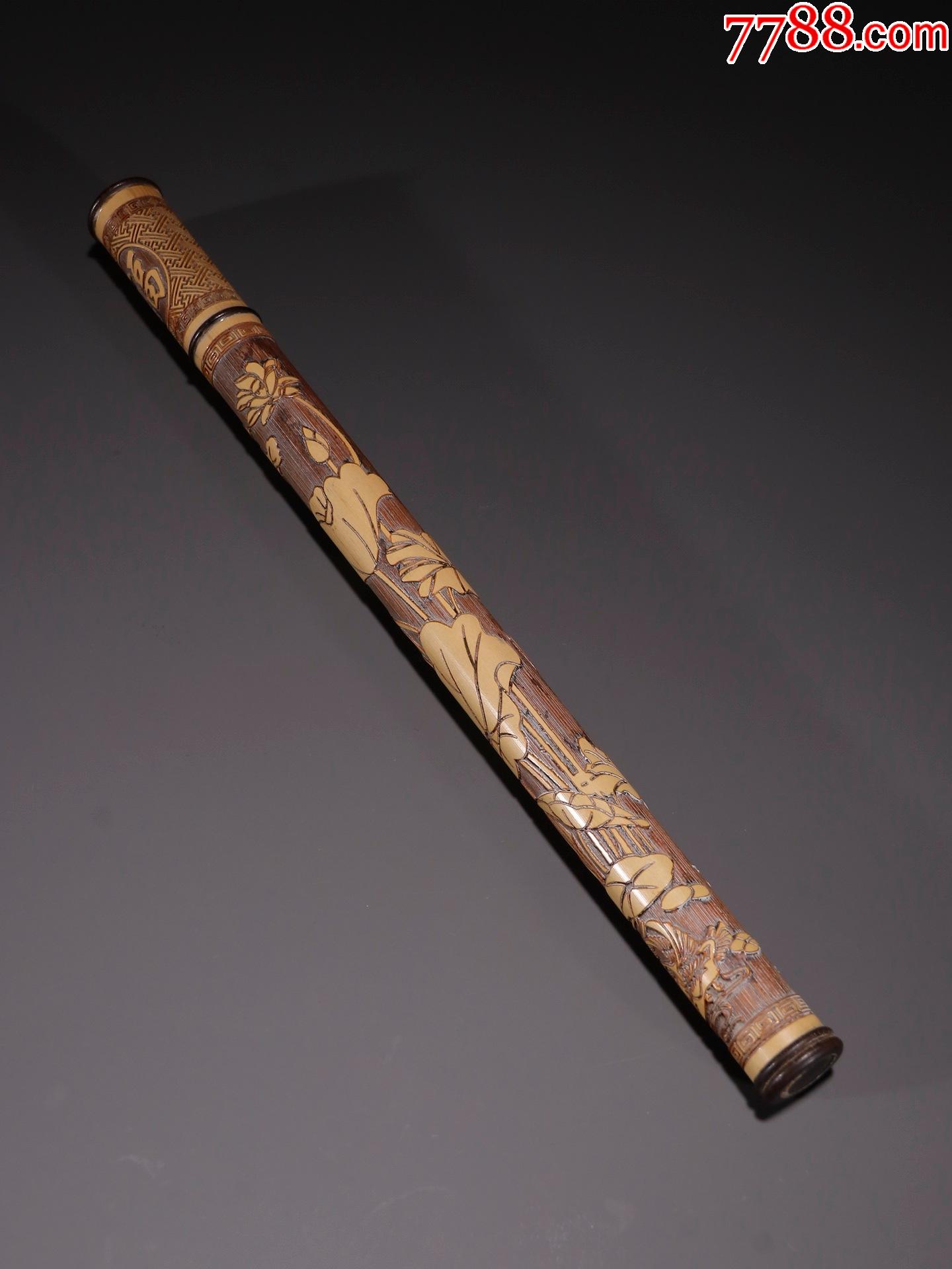 旧藏·竹雕荷塘月色香筒._其他竹制品_第8张_7788茶具