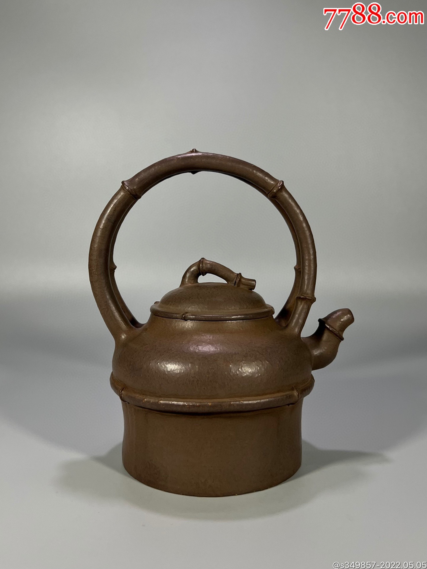 清代杨凤年圆竹提梁紫砂壶