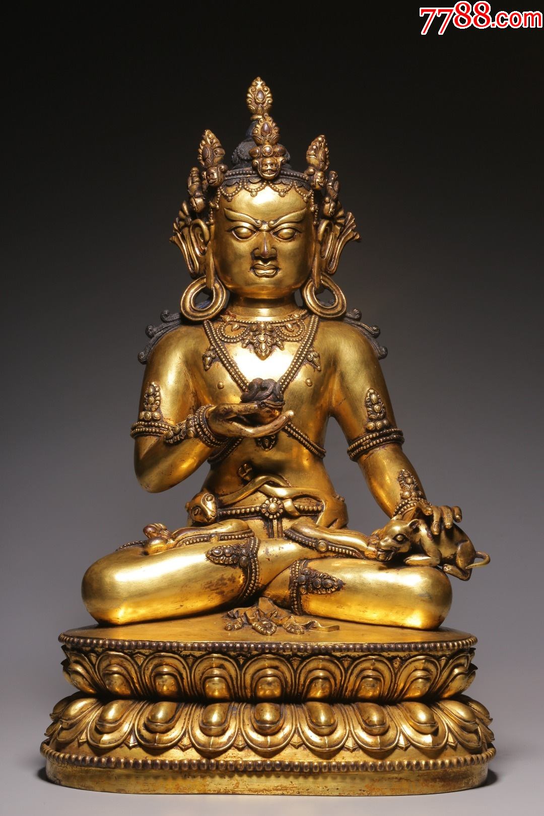 铜鎏金黄财神坐像