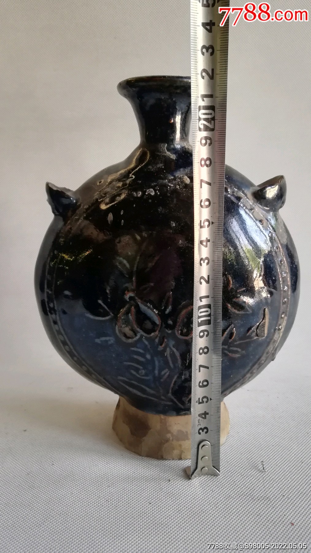 元代扁壶一把_黑瓷/天目瓷_收藏价格_鉴定交易_7788瓷器网