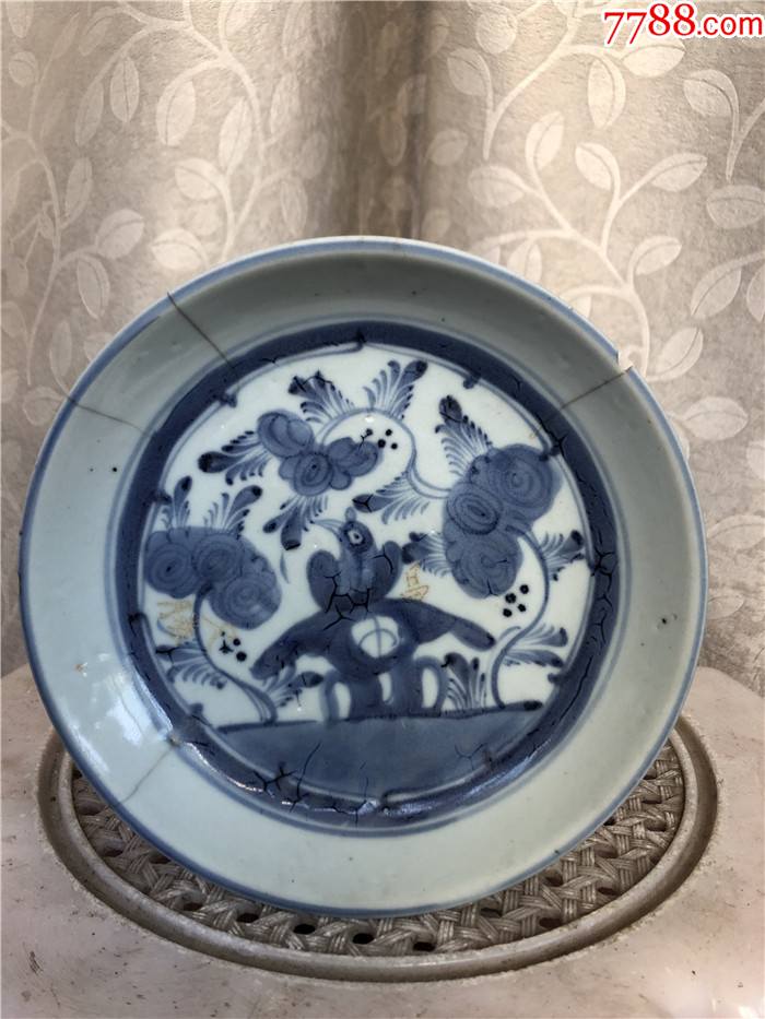 明代青花花鸟盘-价格:260元-se86917458-青花瓷-零售-7788期刊网