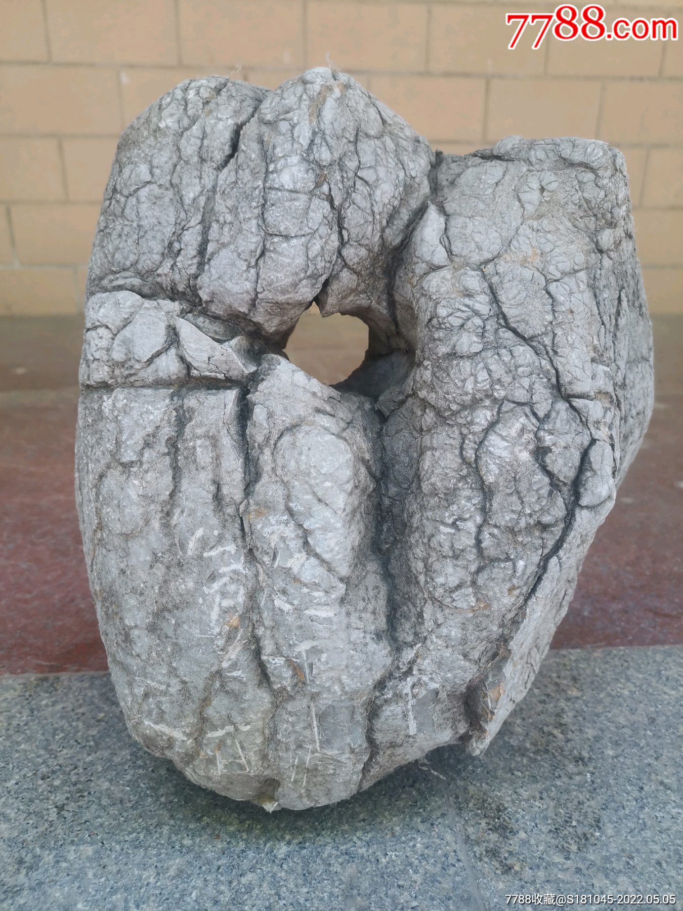风化纹一流的青石独眼石原石摆件