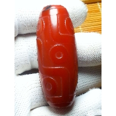 龙鳞纹开片九眼天珠35016