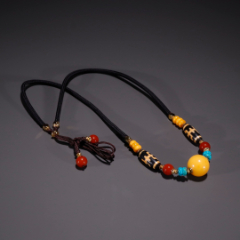 蜜蜡搭配天珠项链