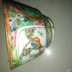 中国清末民国時代 山水人物 粉彩大花瓶 高さ49cm