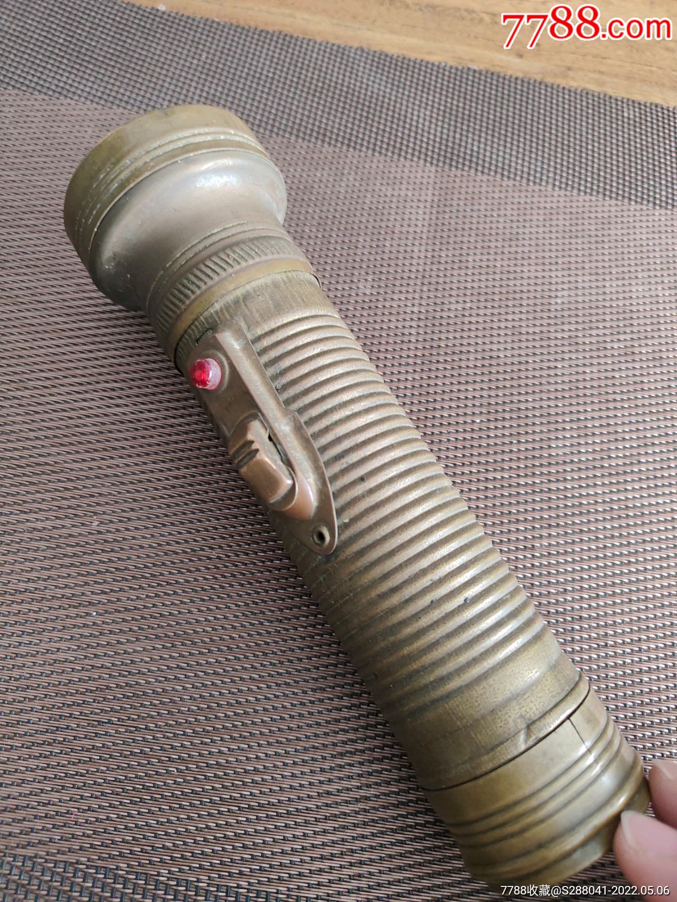 民国马头牌手电筒老铜器古玩古董收藏品老物件高17厘米相对来说还算