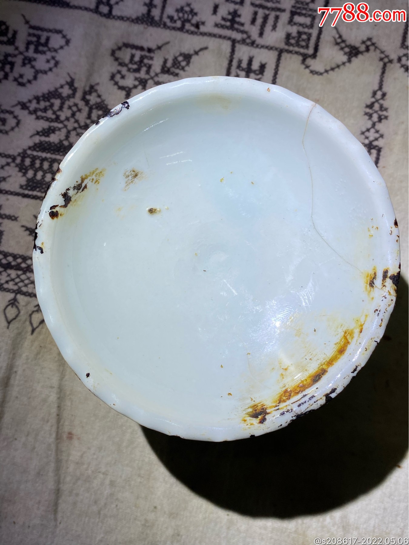 民国白瓷葵口高足盘碟不议价包邮