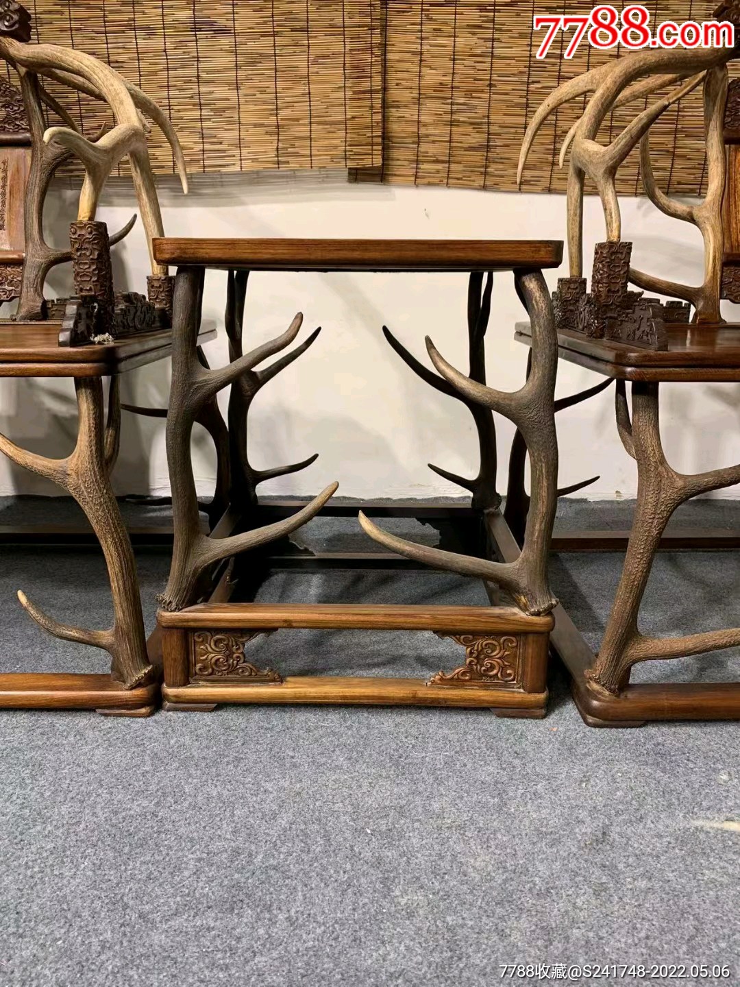 明清家具海南黄花梨鹿角椅古典传世木器老家具