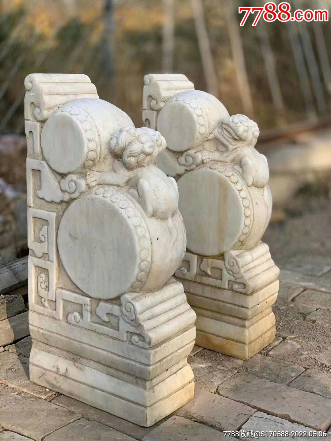 门墩鼓型圆润饱满包浆浑厚装修摆设佳品尺寸长32_石鼓/石墩_第1张