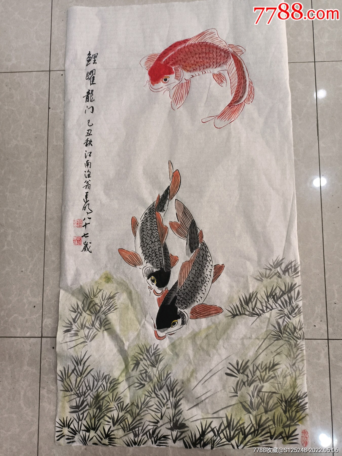 迟明画鲤鱼-花鸟国画原作-7788门票收藏