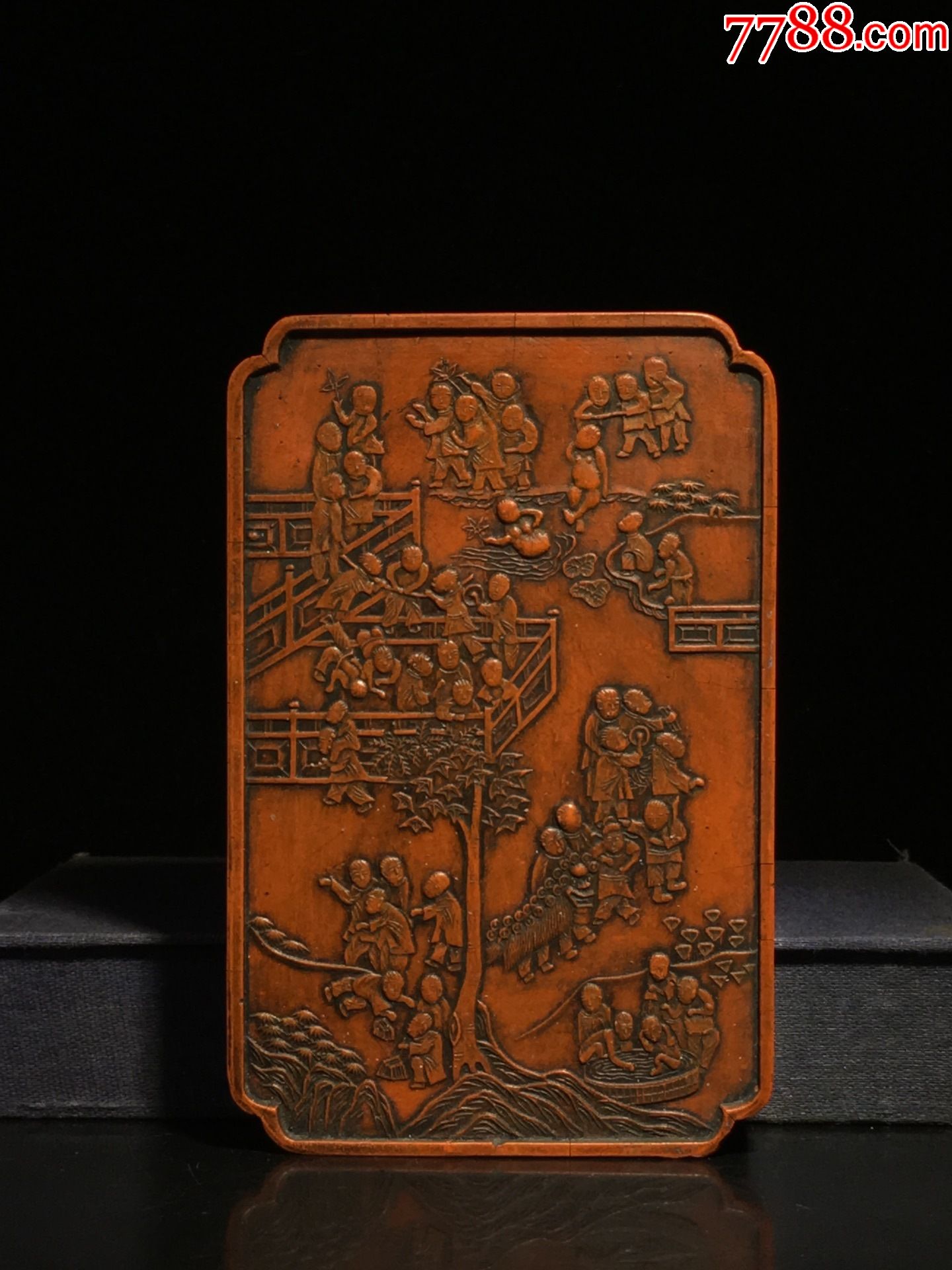 万历甲辰年程君房造百子图朱砂墨