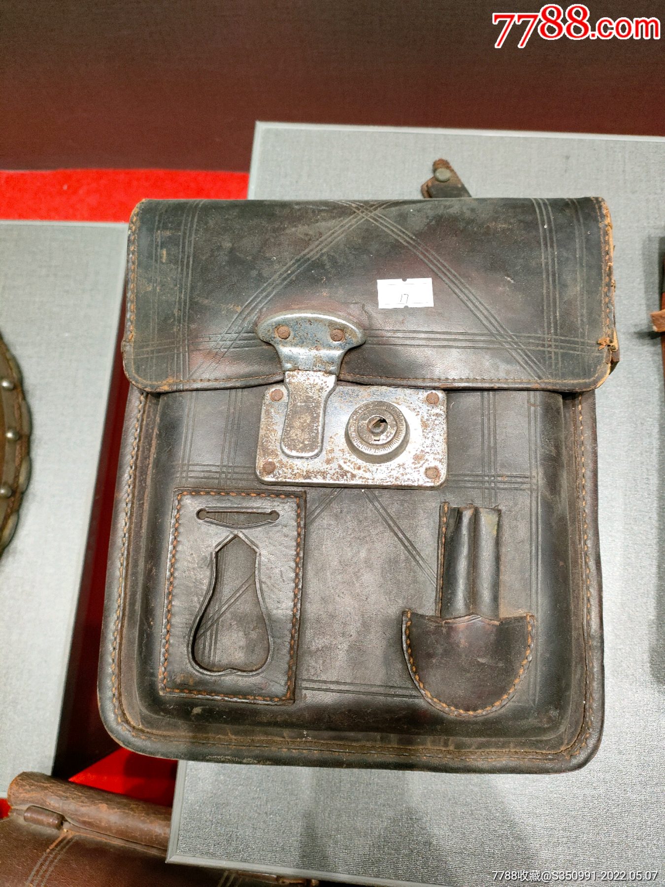 抗战时期八路公文包地图包八路物品红色博物馆展览品