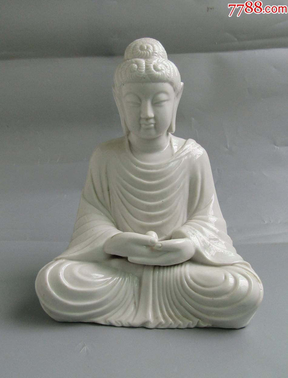 八十年代前德化白瓷释迦牟尼佛像_价格430元【老货古玩店】_第1张