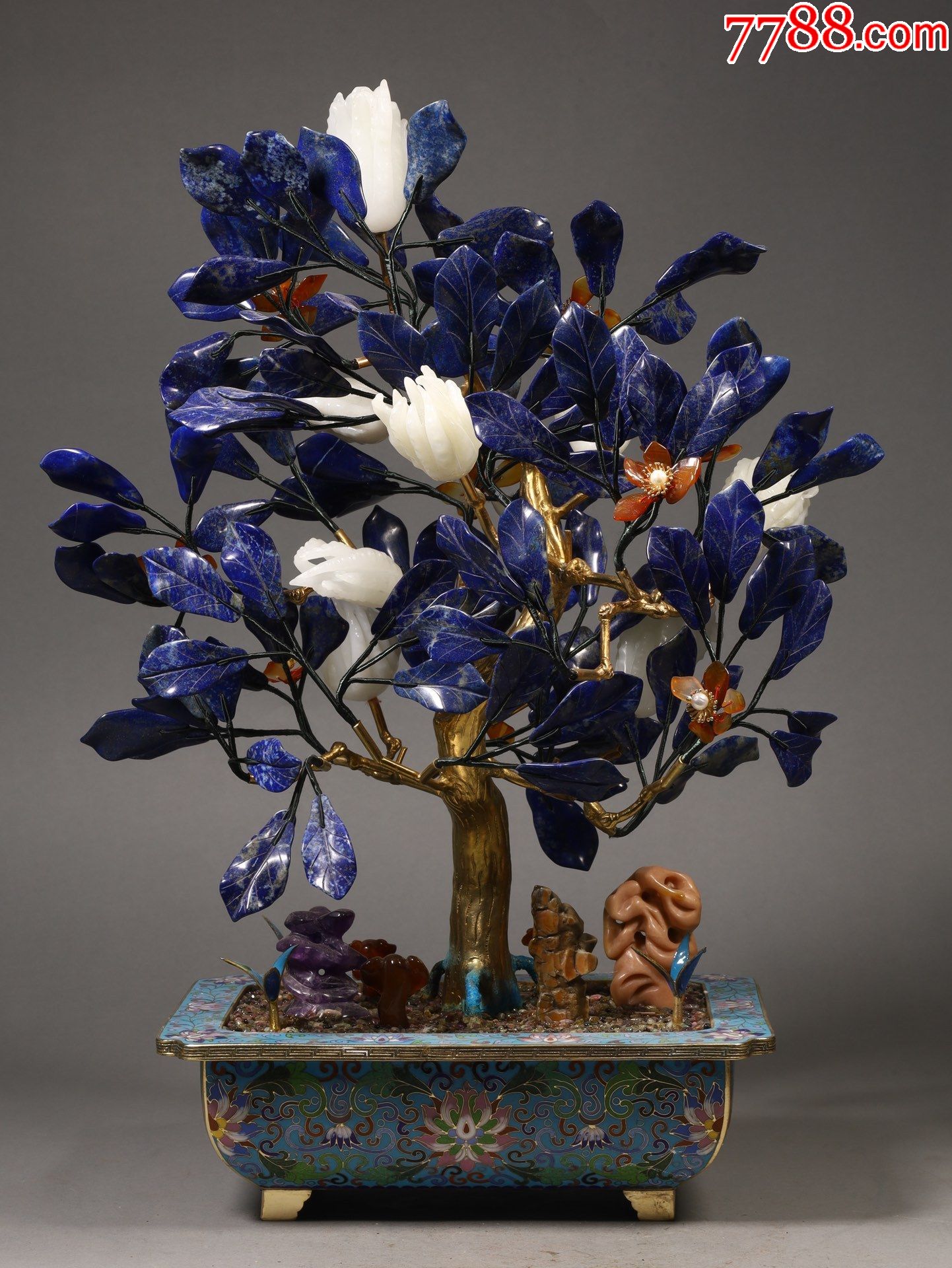 掐丝珐琅盆嵌宝佛手盆景一对._景泰蓝/珐琅_第9张_7788奇石收藏