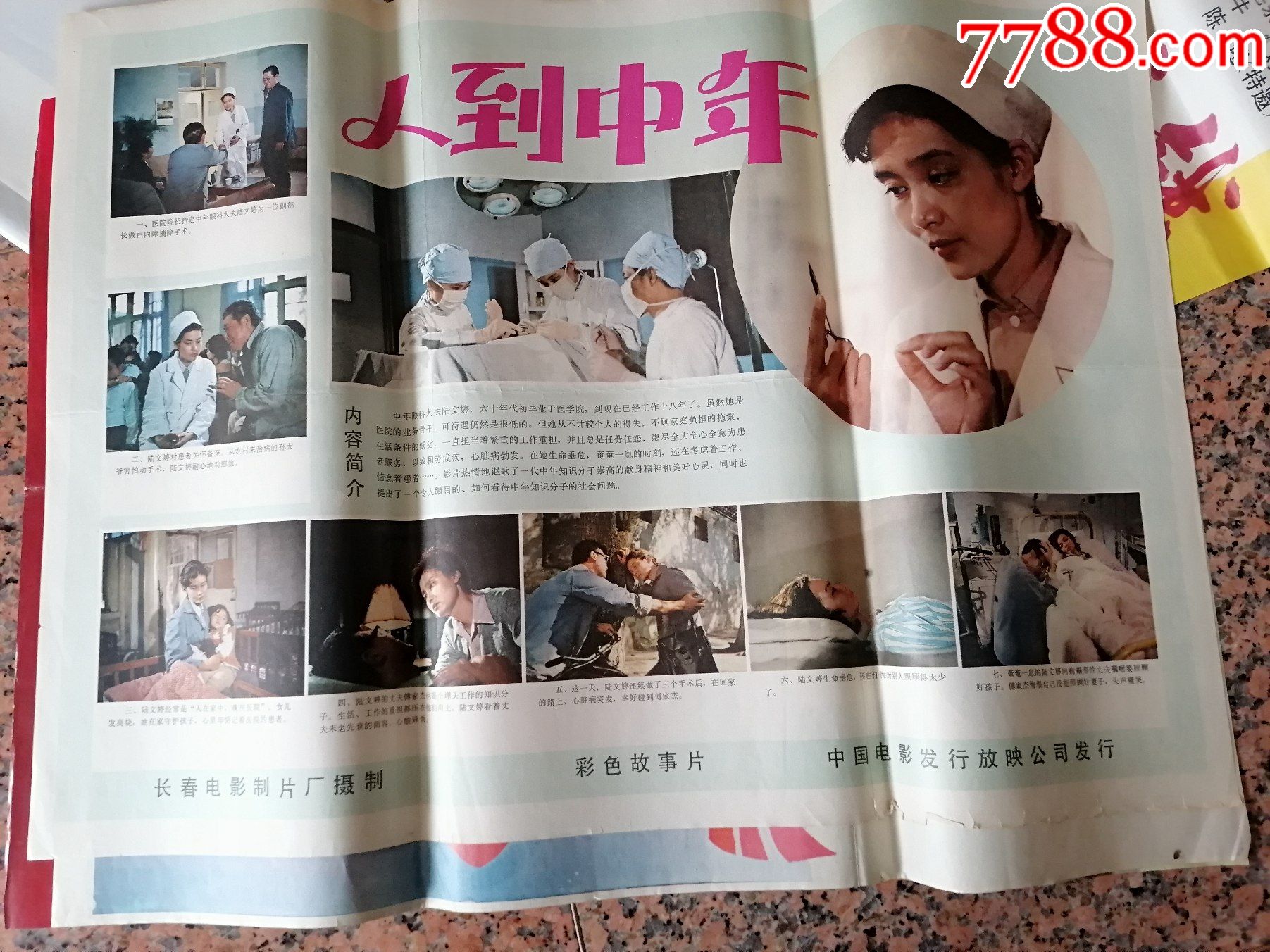 电影宣传画2133人到中年长春电影制片厂中国电影发行放映公司规格2开