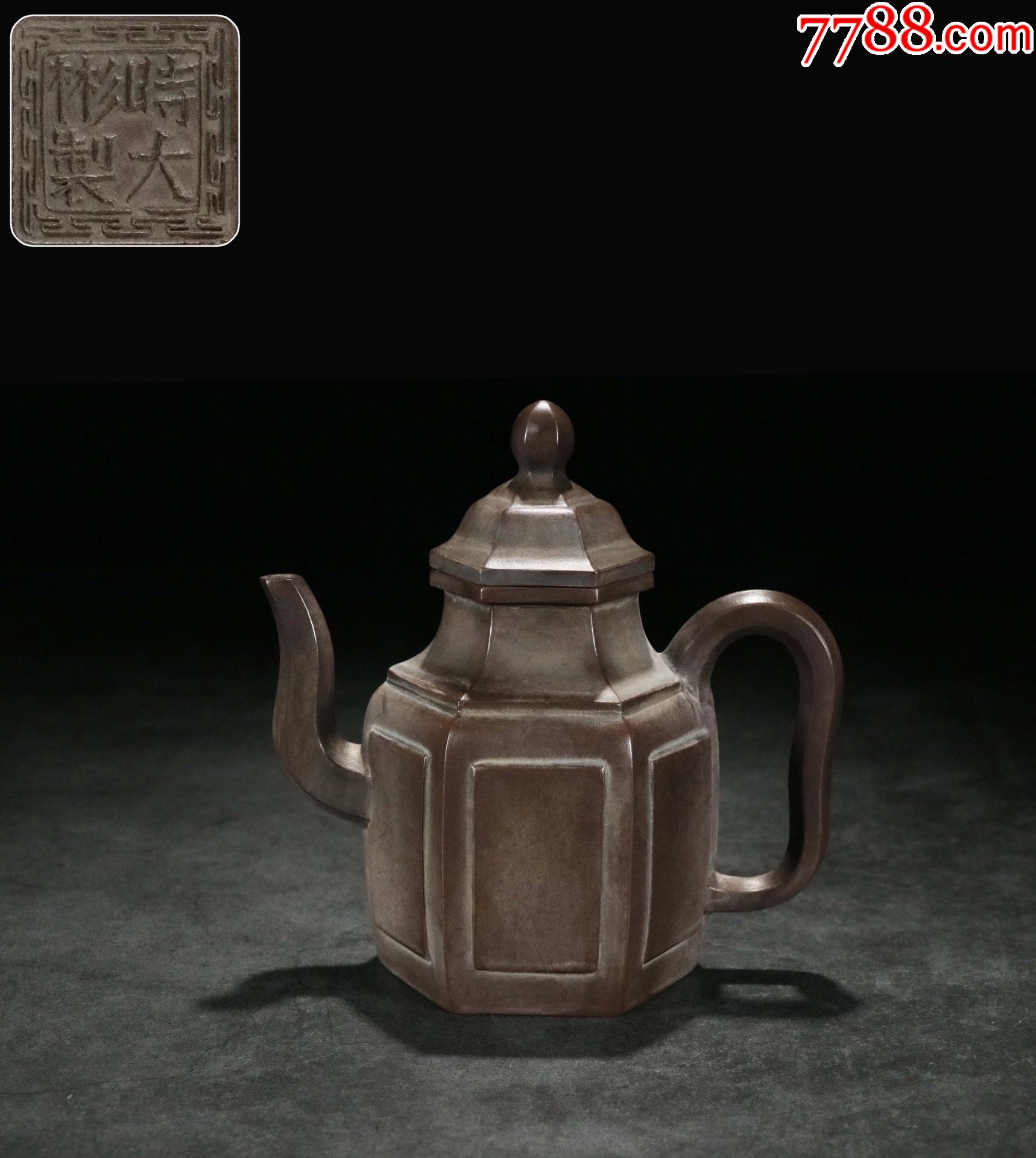 【紫砂开窗六方宫灯壶】【时大彬】_价格3000元_第1张_7788收藏__收藏