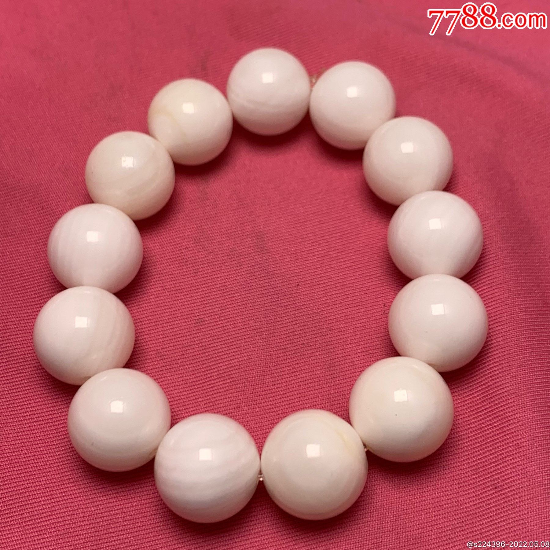 深海奶白贝化玉单圈手串一条,_其他宝石_第3张_7788小人书