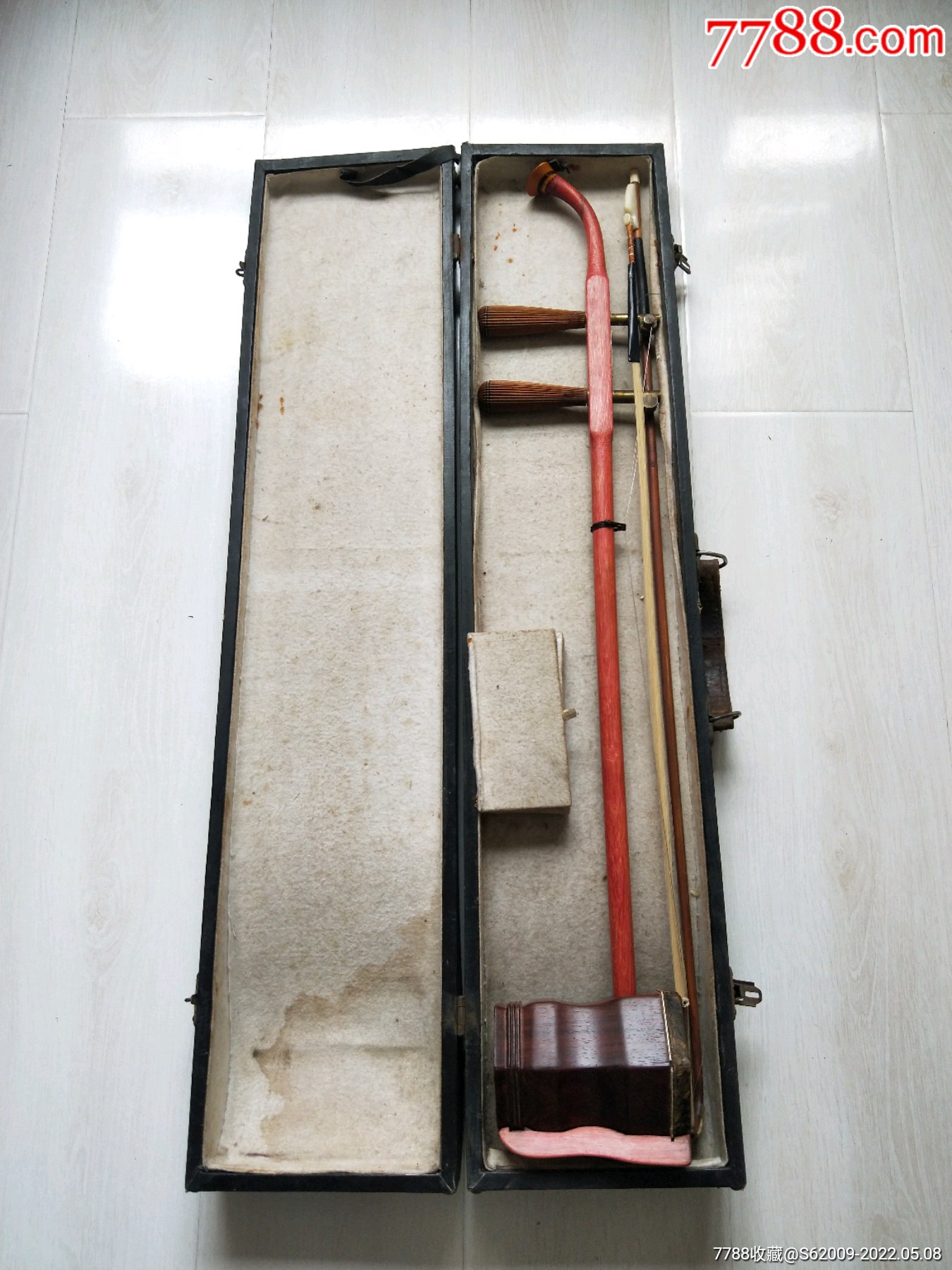 五六十年代北京民族乐器厂好品海南黄花梨木琴筒二胡