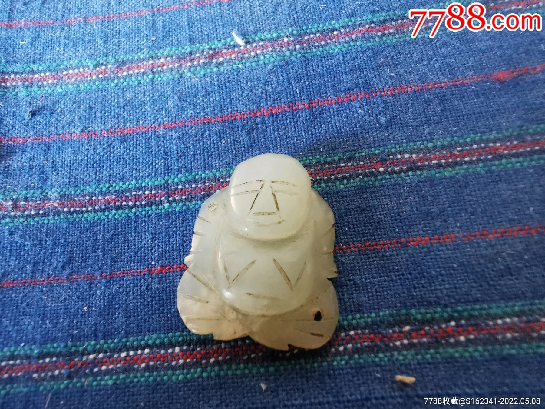 清代和田玉籽料帽花