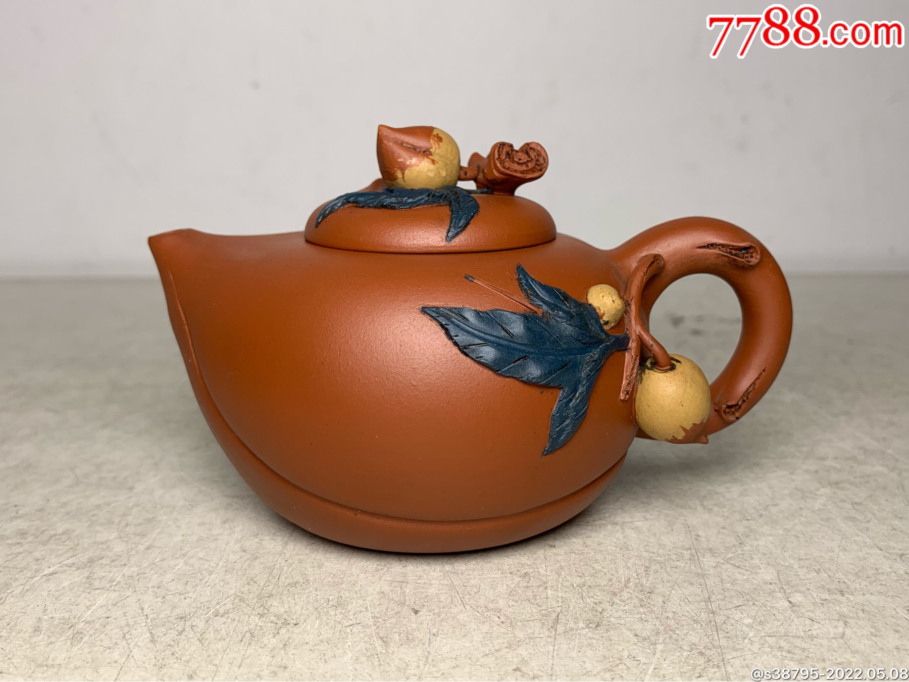 八十年代一厂工艺师吴凤珍宜兴紫砂寿桃壶