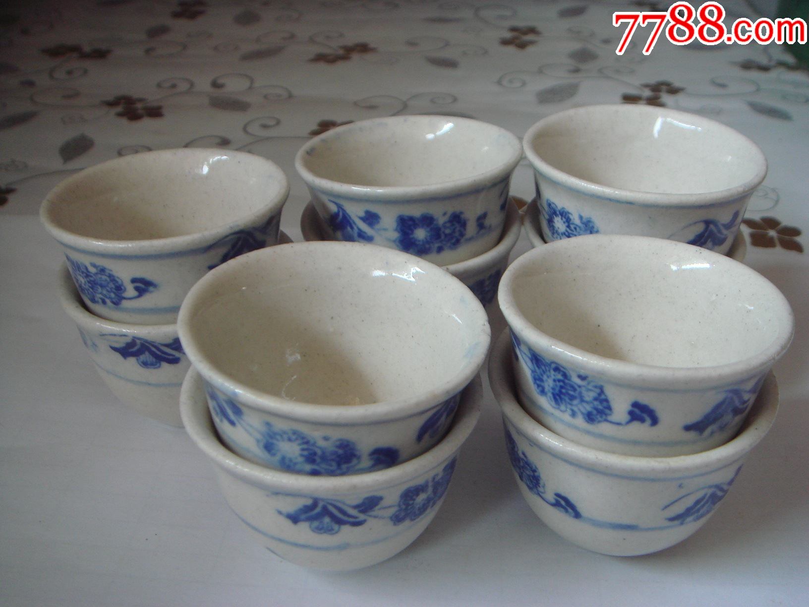 青花瓷花卉小酒杯85品
