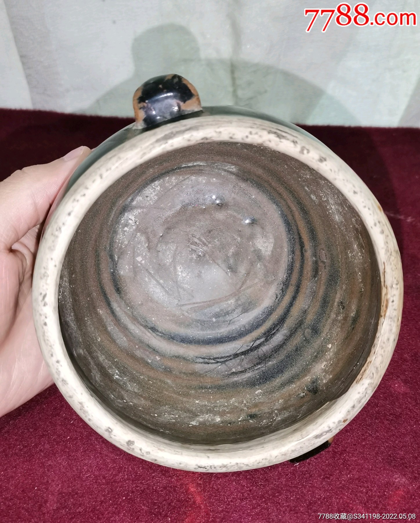 清代双耳黑釉罐