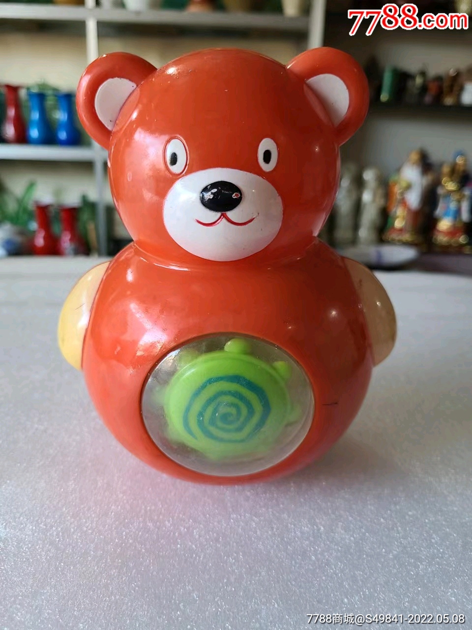 80年代精品塑料熊不倒翁玩具