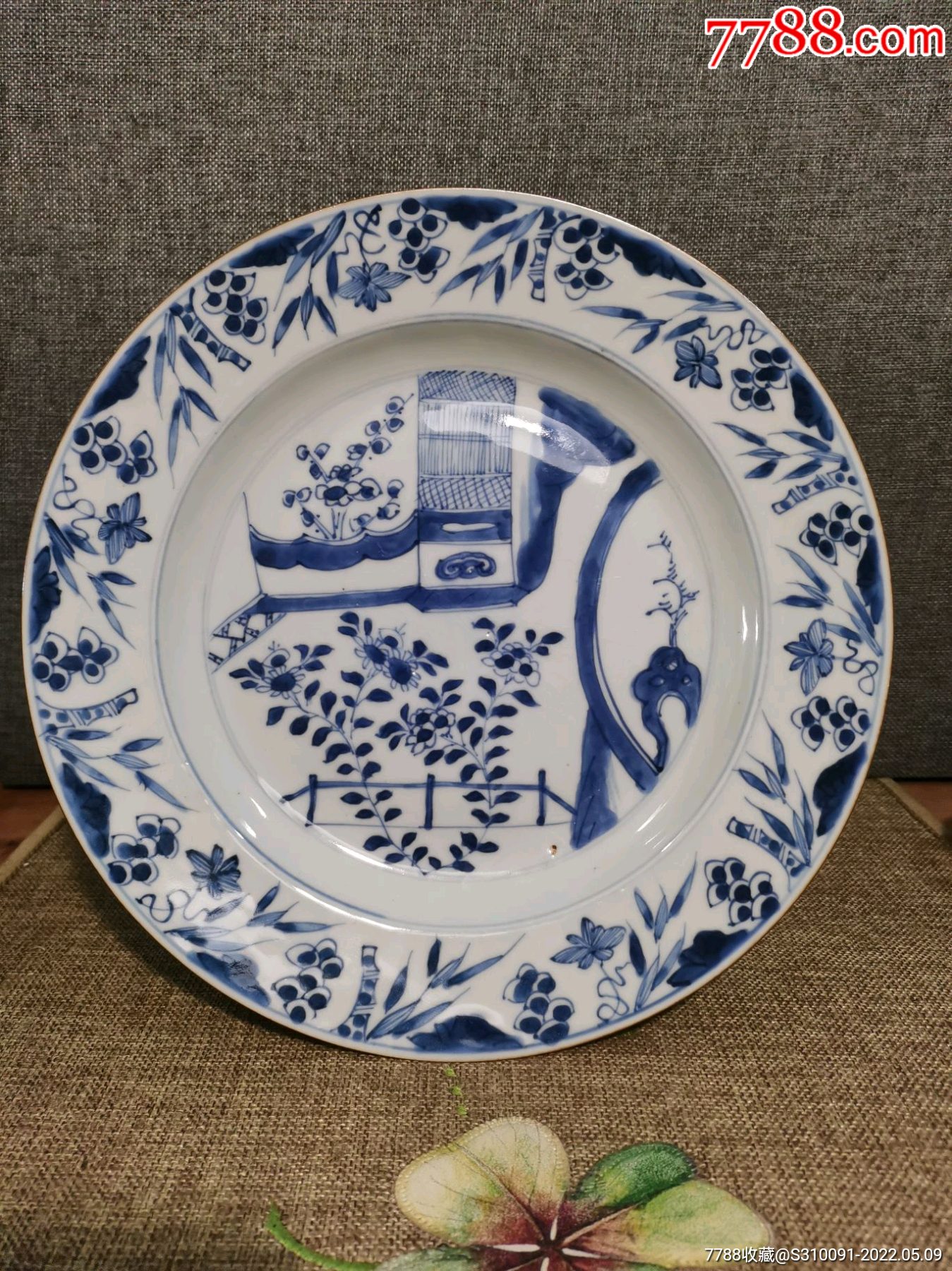 【经典康熙盘】清康熙松竹梅纹折腰盘-价格:3666元-se86977590-青花瓷