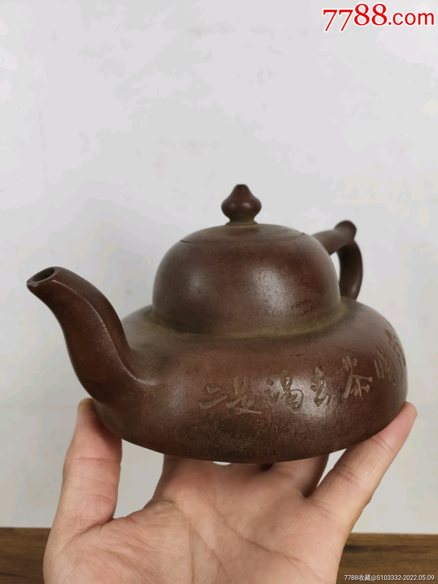民间收到民藏杨彭年阿曼陀室底款老紫砂壶一把包浆醇厚保存完整收藏的