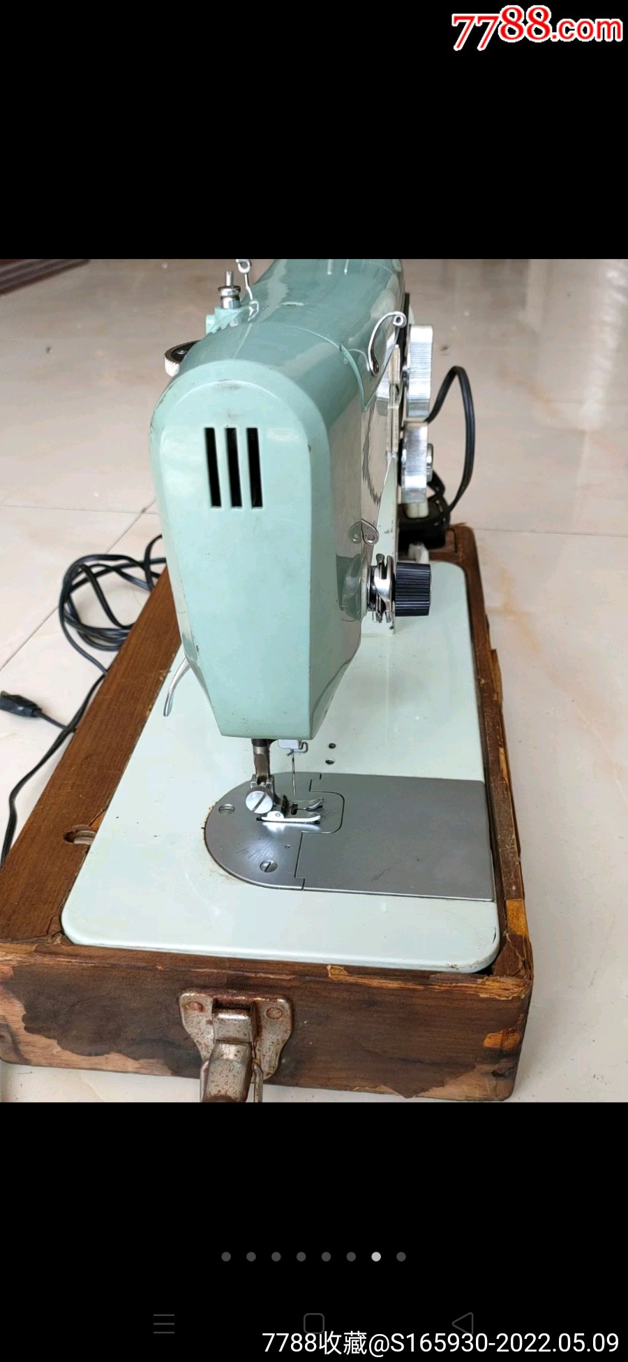 民国时期进口手提式电动缝纫机品相如图能正常使用家庭使用民俗博物馆