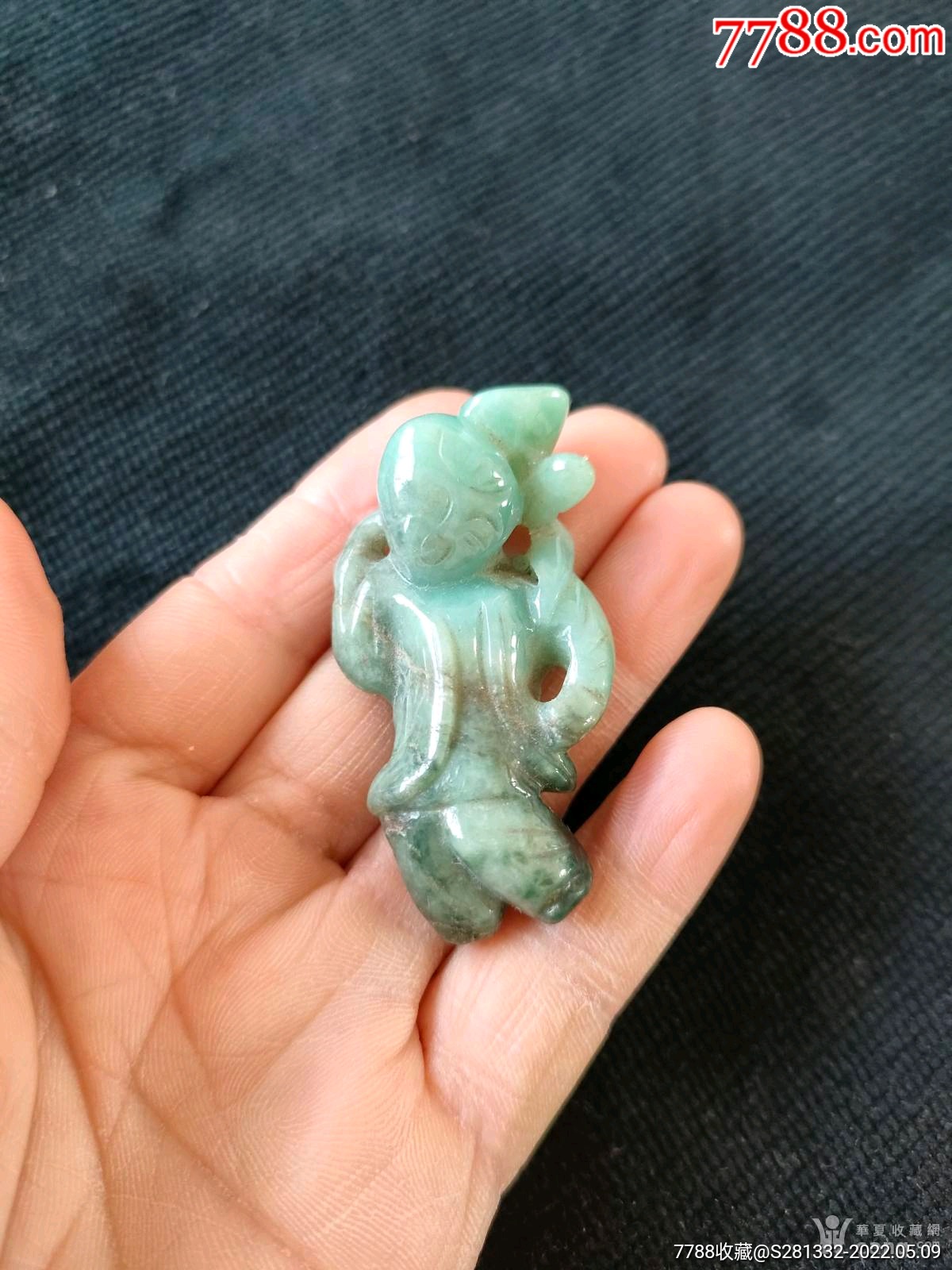 翡翠童子挂件一个