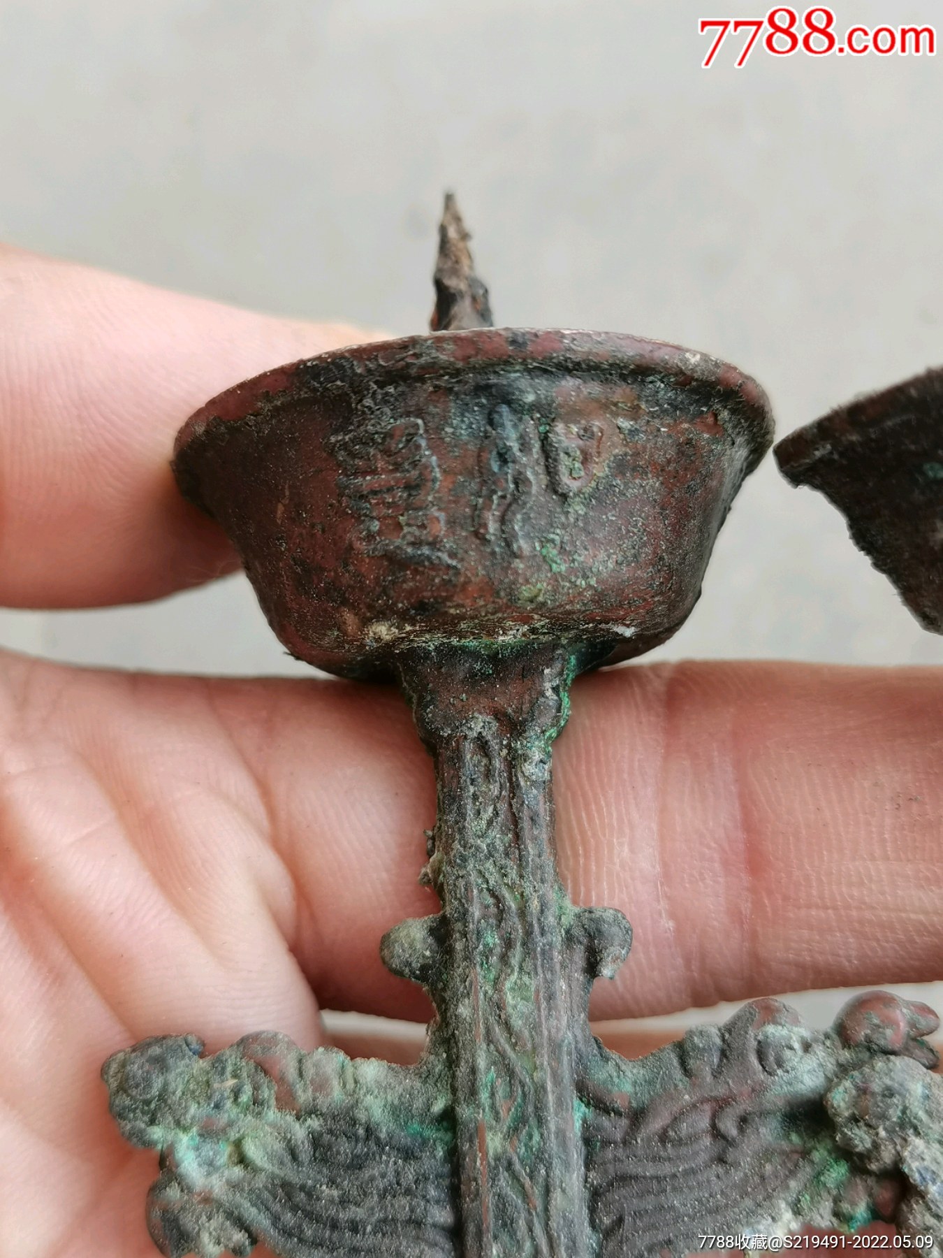 老铜鎏金烛台-价格:360元-se86988424-铜杂件-零售-7788纸艺