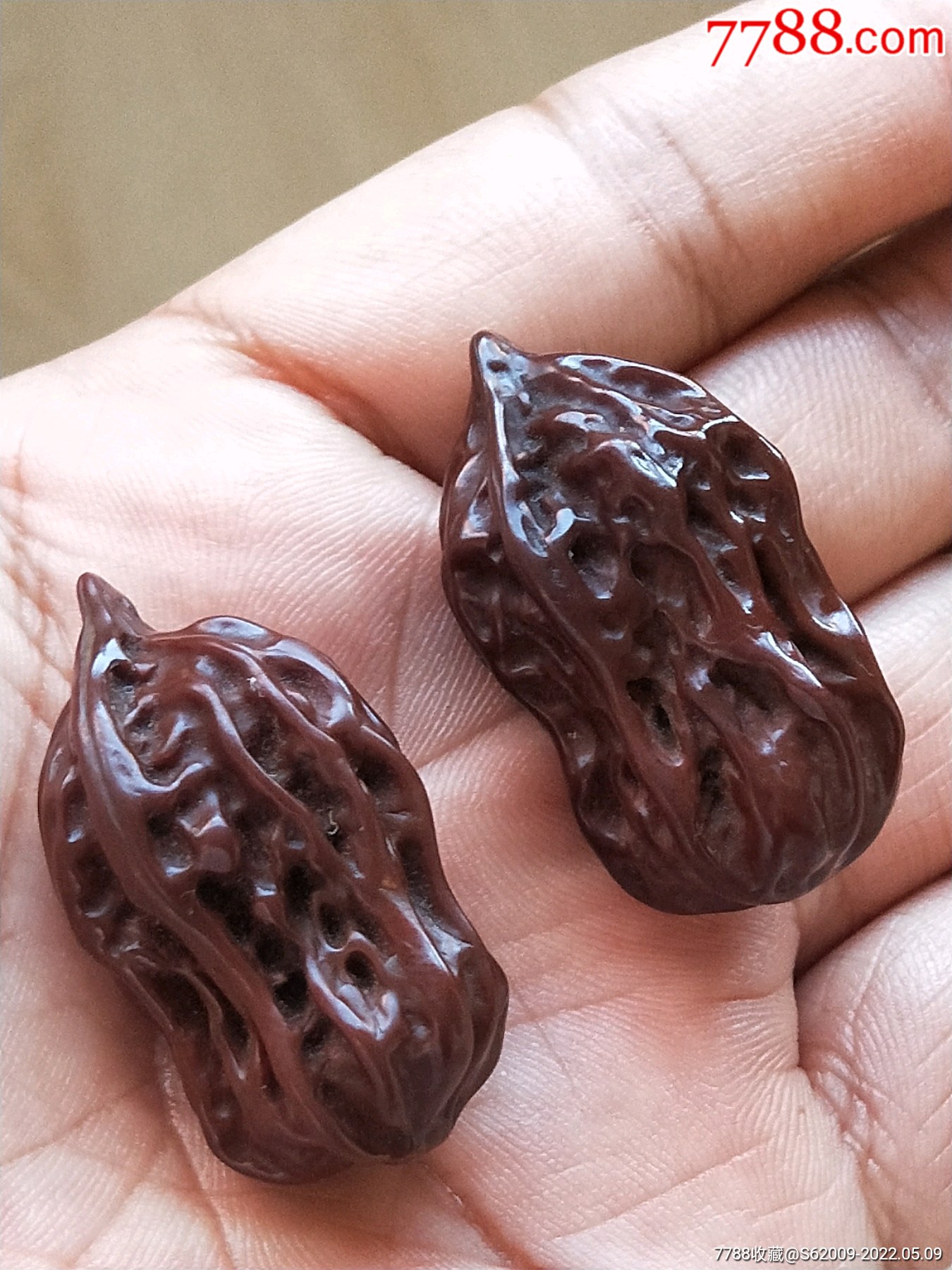 稀少民国葫芦型全品小核桃一对-文玩核桃-7788奇石收藏