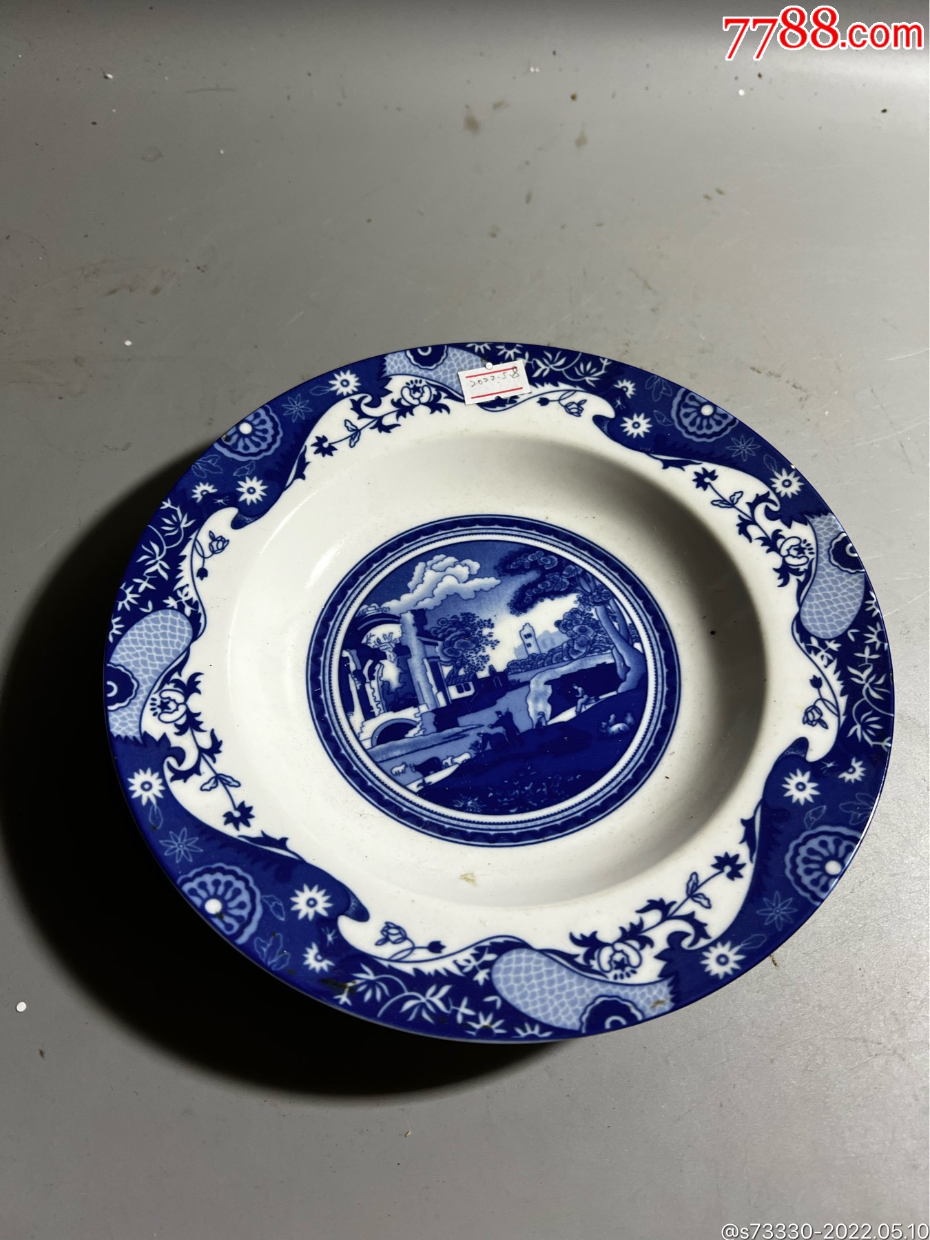 景德镇出口釉中彩盘子一块线