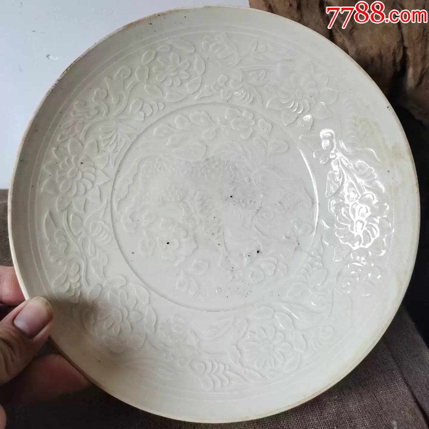 刻花白瓷盘-价格:3800元-se87024060-碗/盘/碟-零售-7788钟表收藏