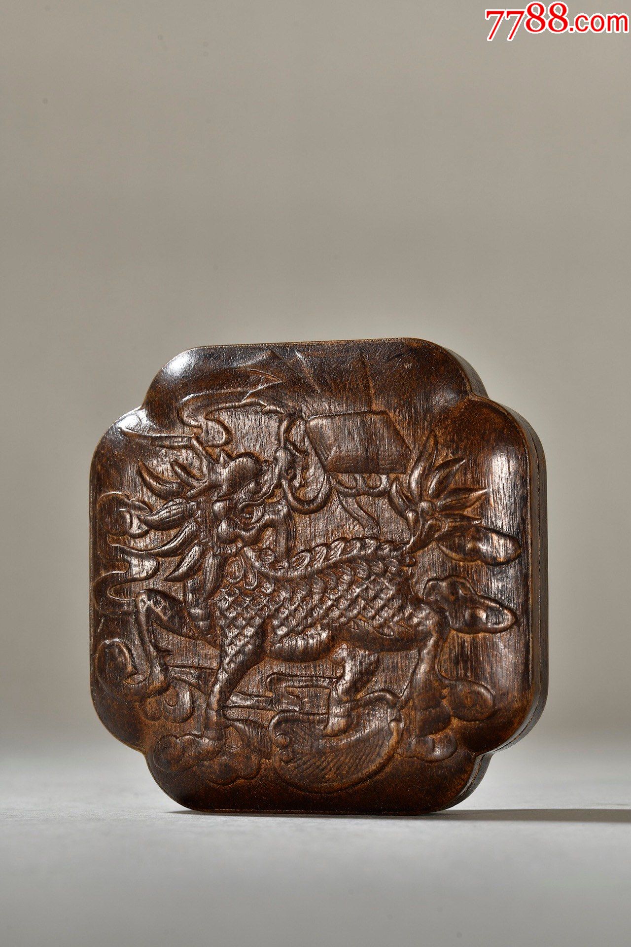 老沉香麒麟送书盖盒