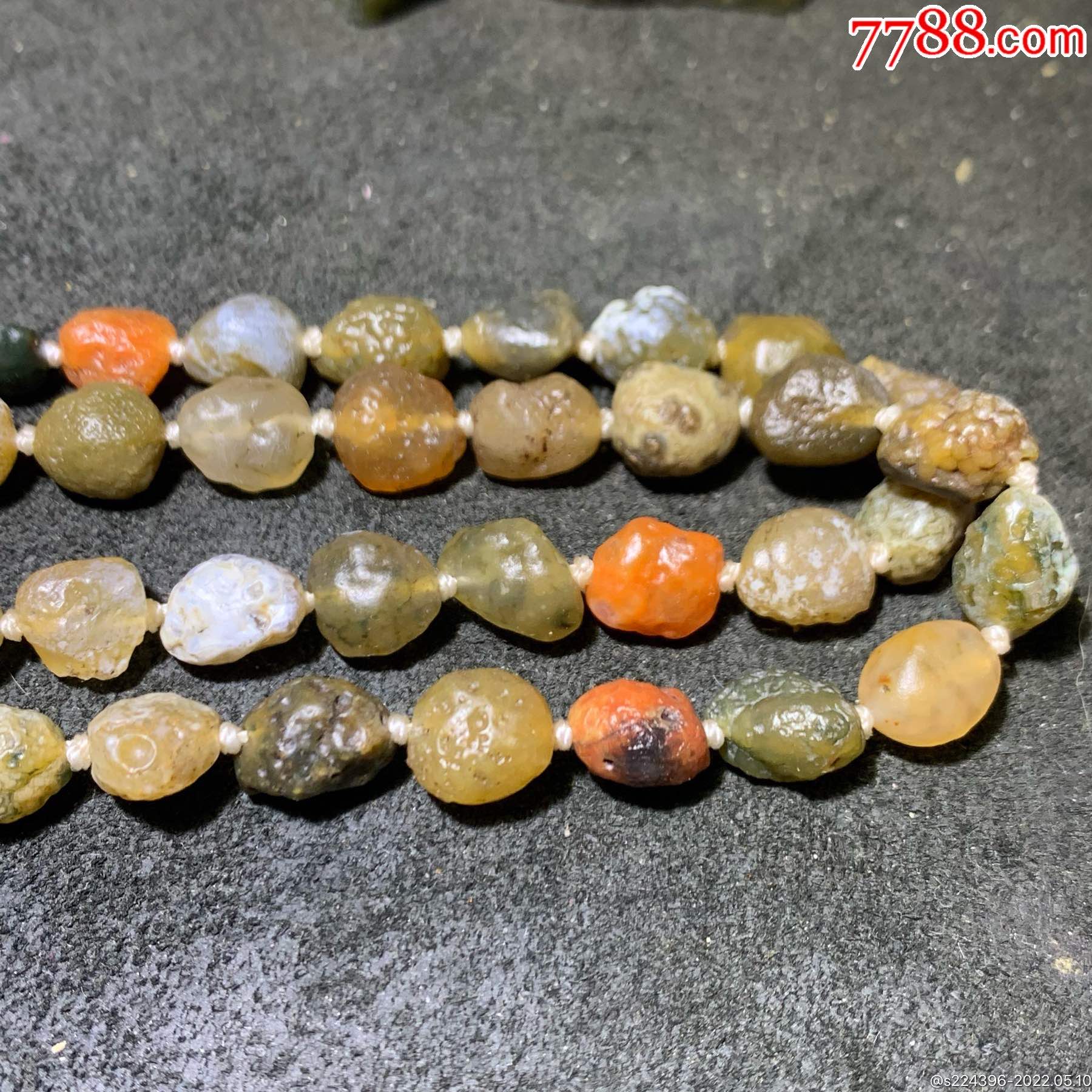 精美阿拉善筋脉玛瑙大颗粒原石108项链一条