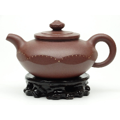 130#宜兴紫砂壶收藏原矿紫泥顾秀娟款全手工水波紫砂茶壶