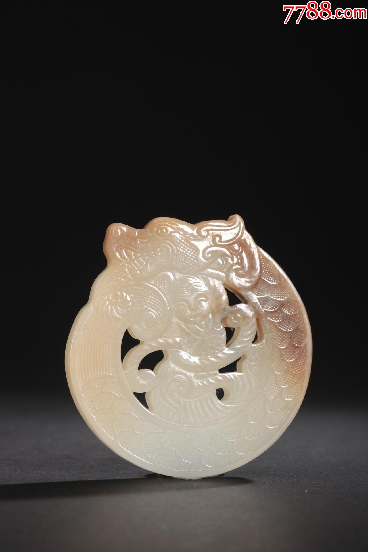 和田玉龙纹童子玉璧挂件wa21s12f