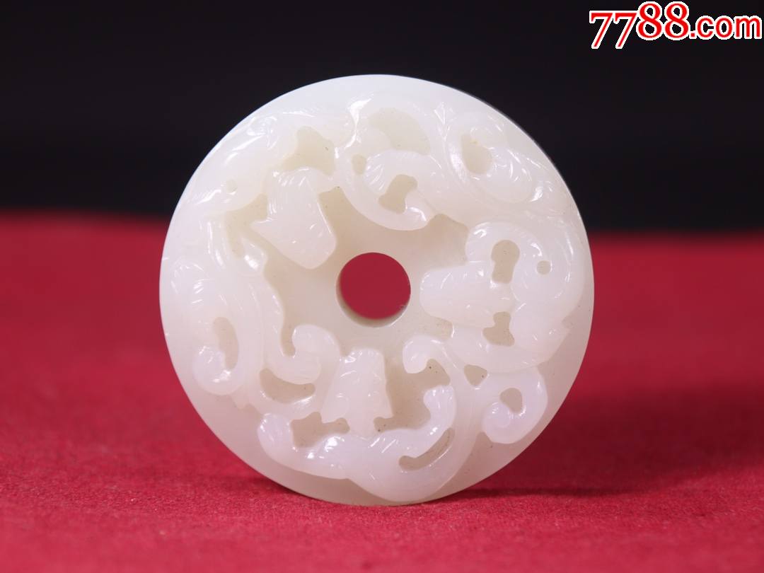 和田玉螭龙平安扣玉壁