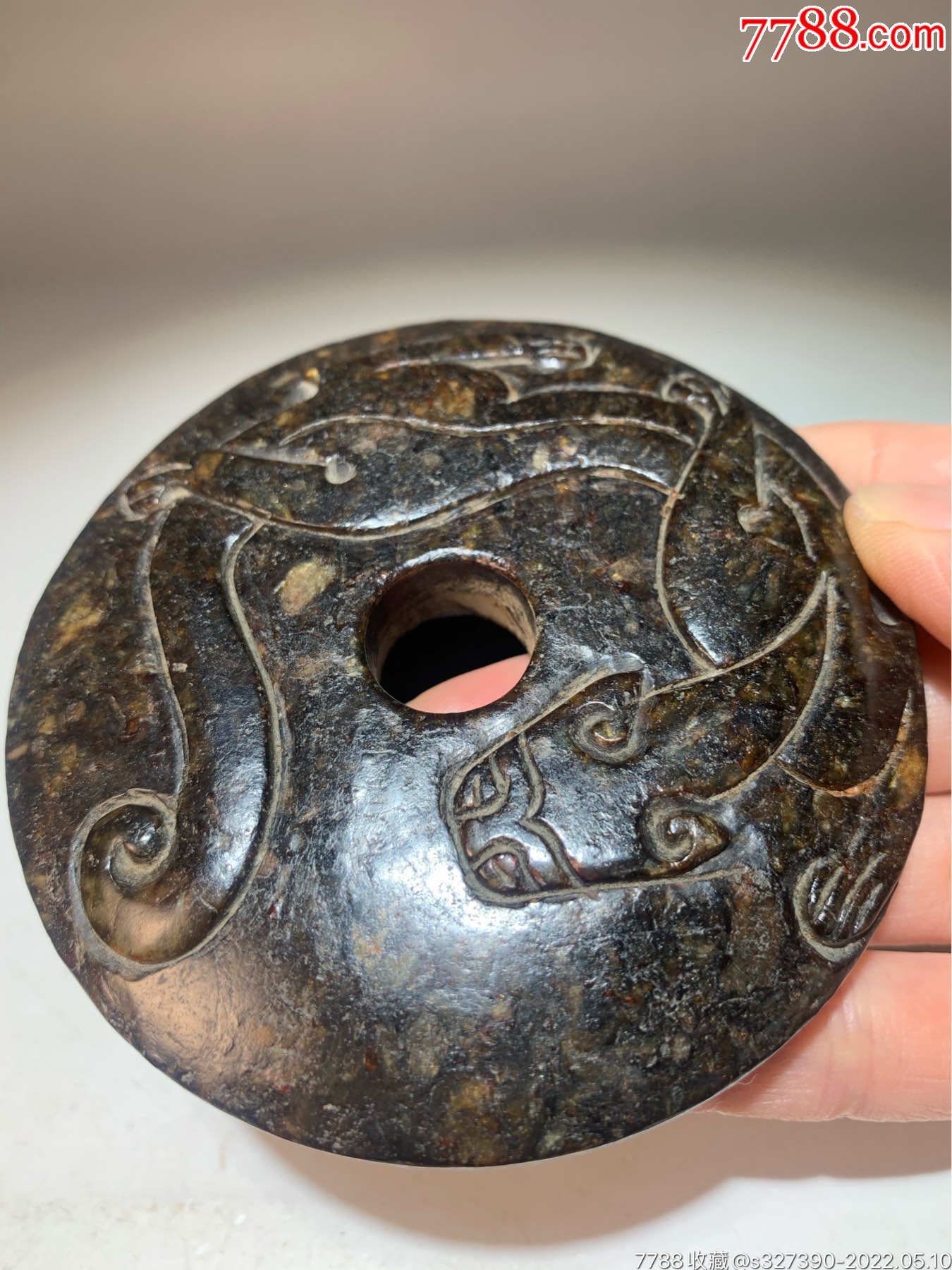 老玉高古玉和田玉螭龙玉壁-和田玉-7788商城__七七