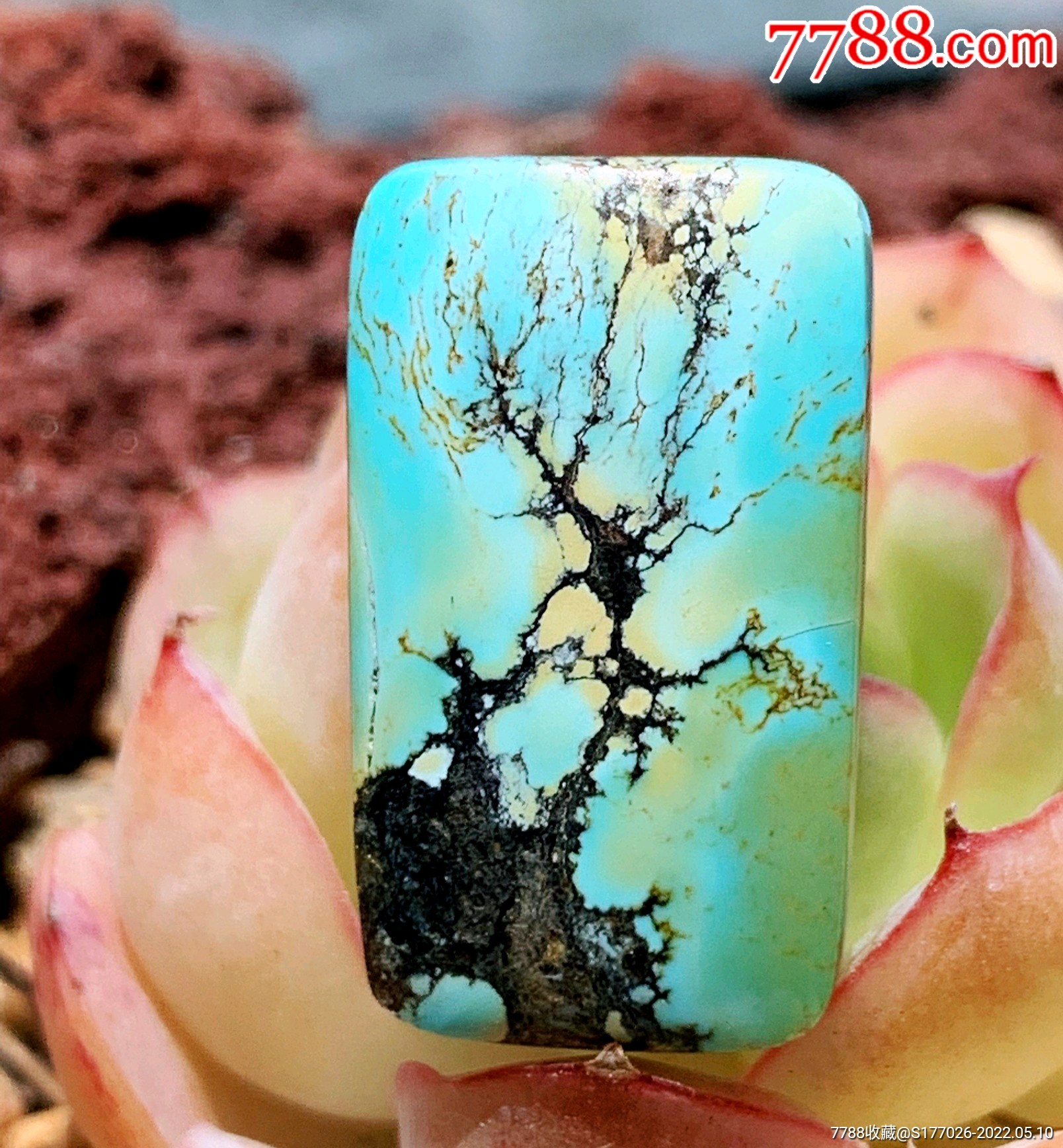 天然原矿山水树木绿松石挂件世间独一无二