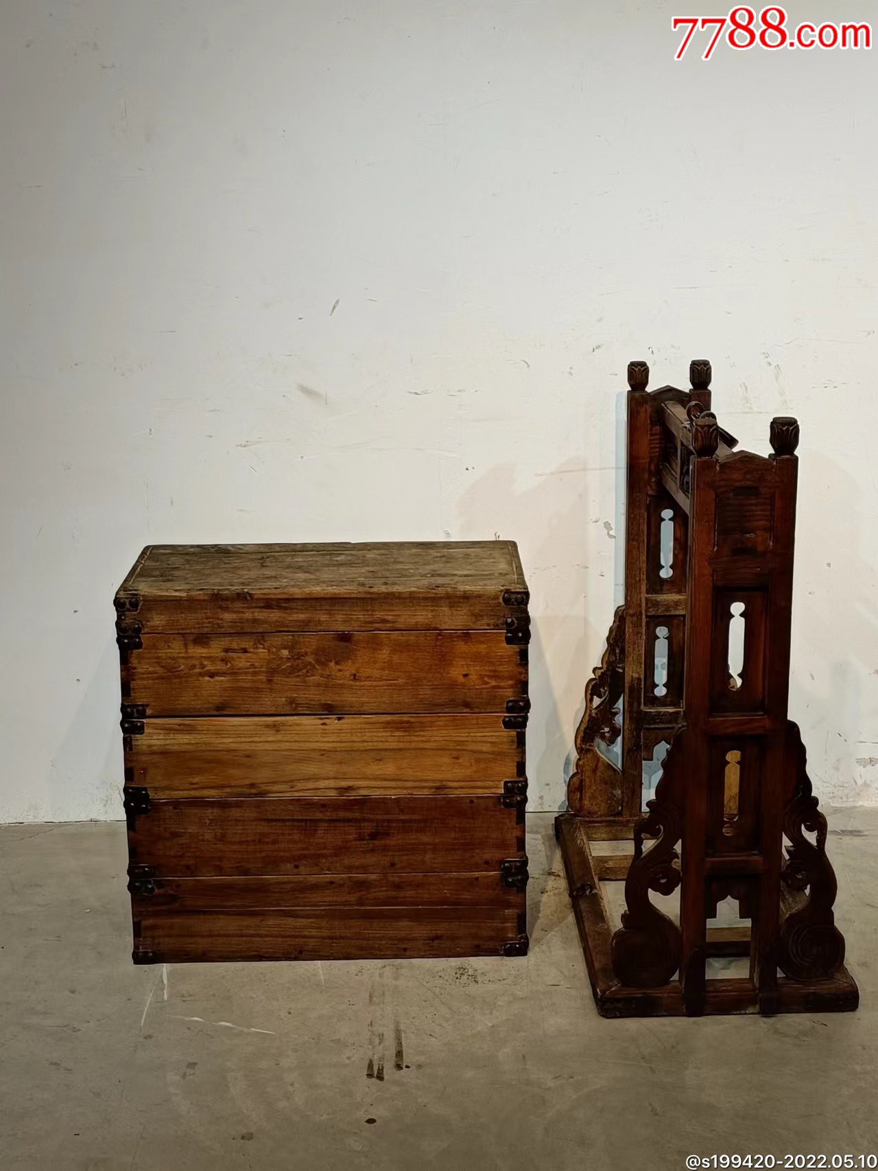 清代榆木食盒全品包老尺寸如图