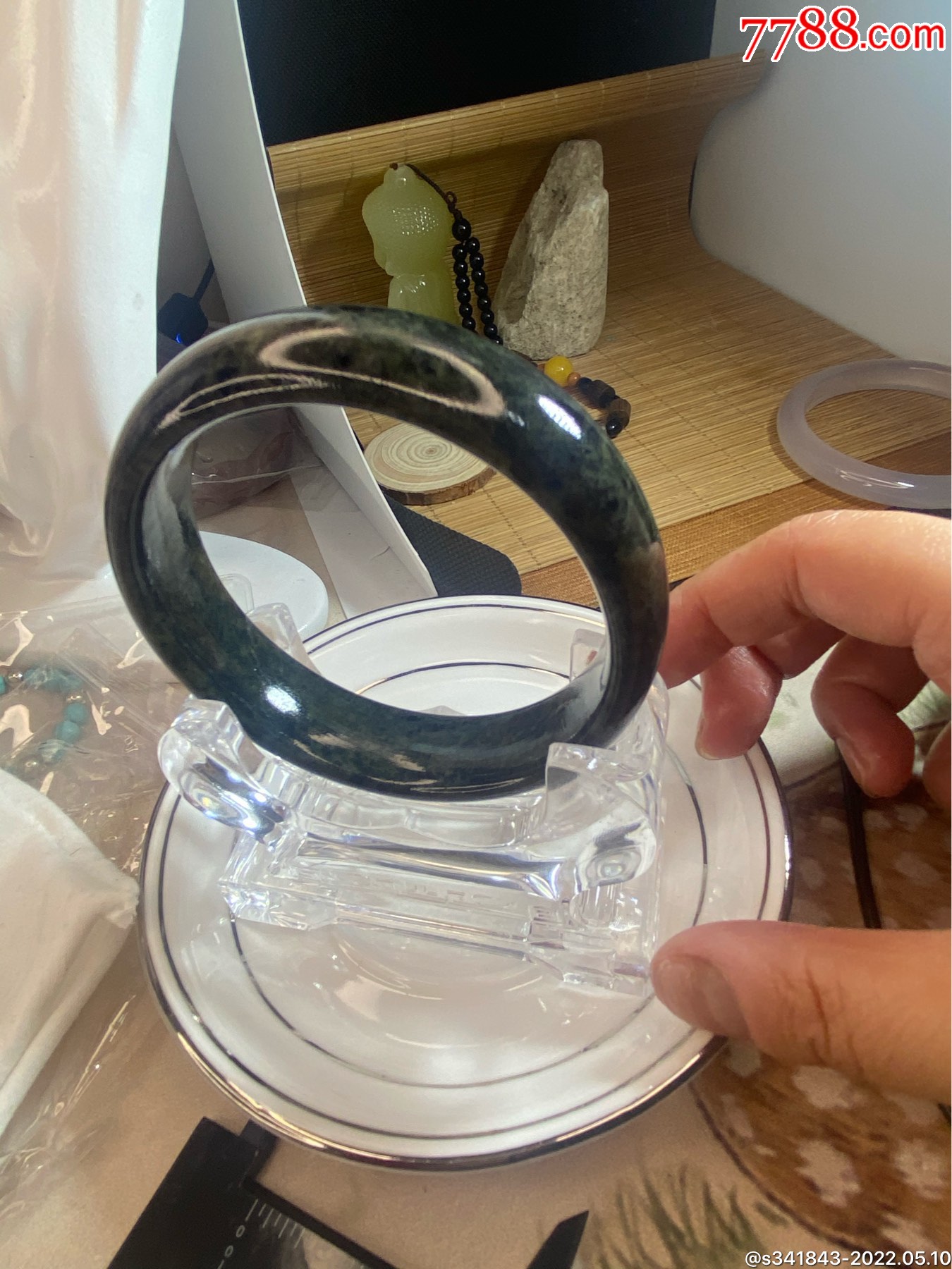 药王石手镯含多种矿物质铁元素等可吸磁铁石李时珍古书的药石卡到61圈