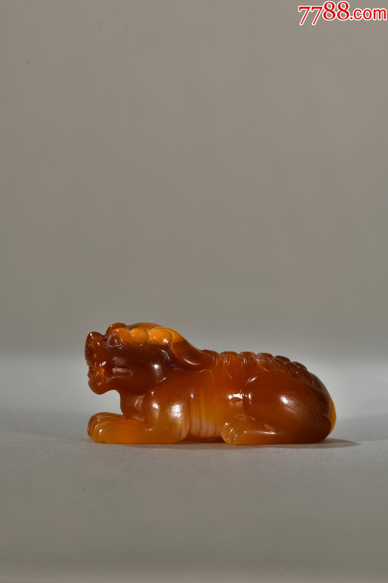 老玛瑙狮子把件