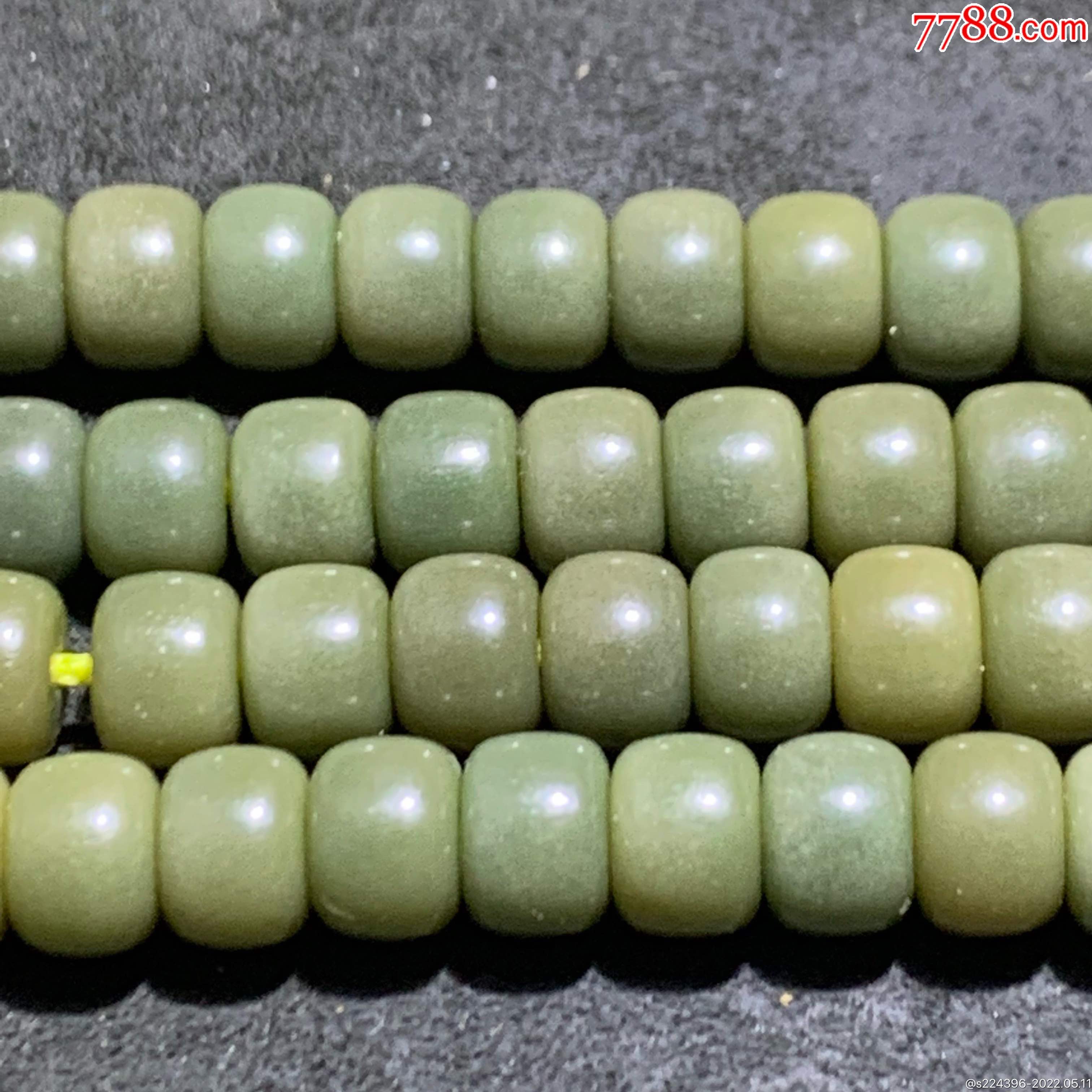 罕见风化帝王绿菩提根108老形桶珠手串一条