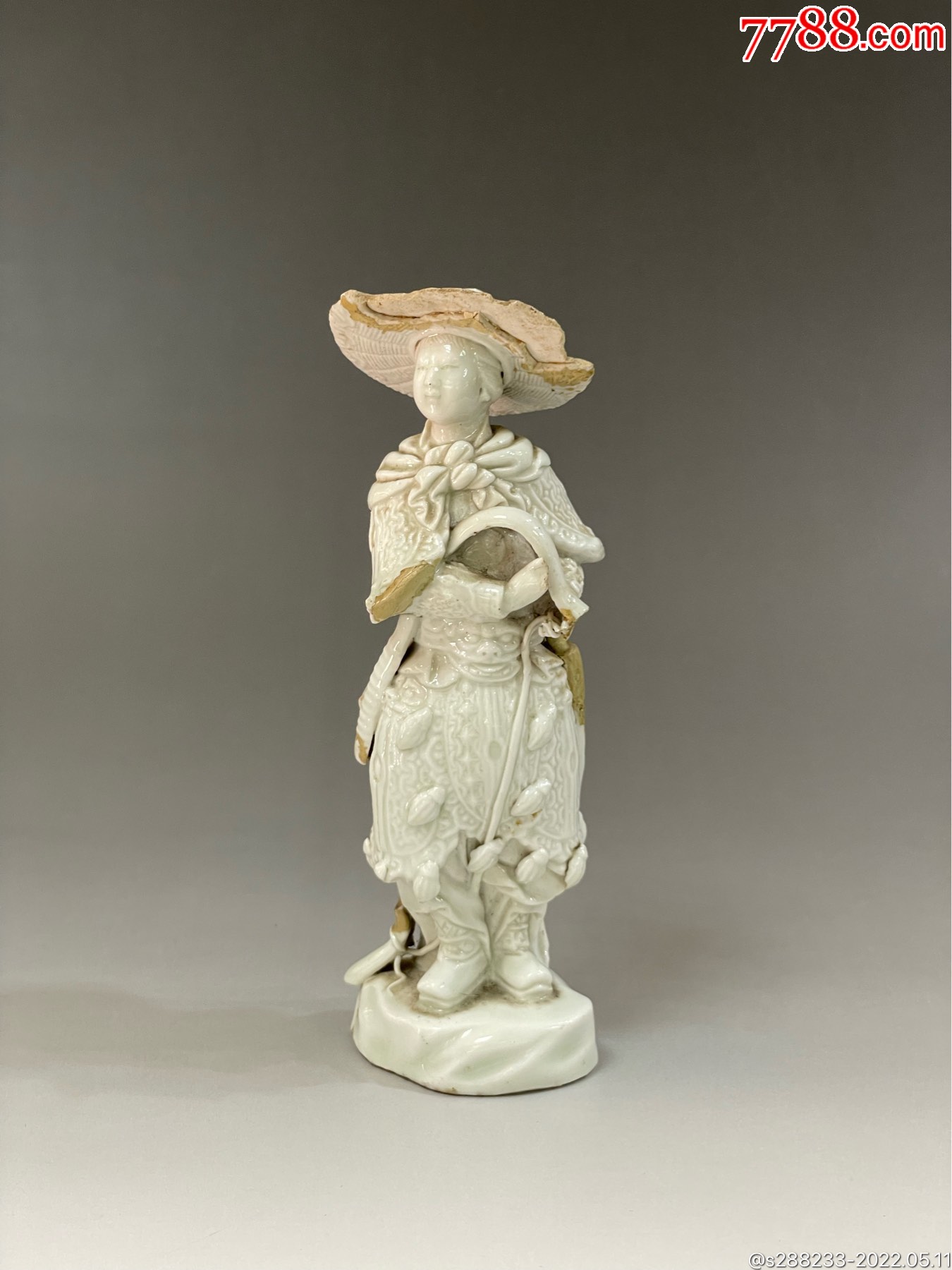 民国德化名家苏勤明瓷雕穆桂英-雕塑瓷/瓷雕-7788收藏