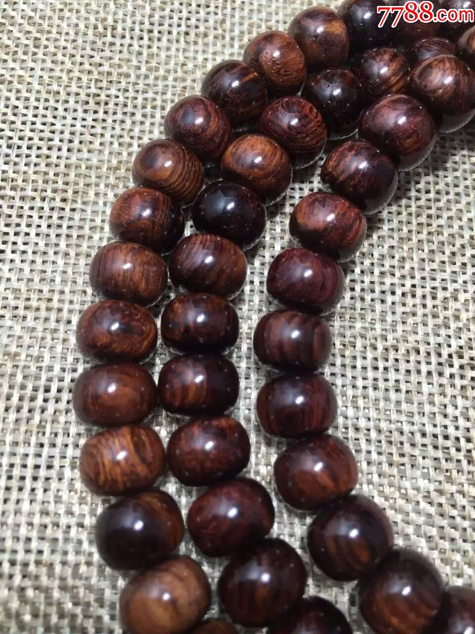 海南黄花梨9x7mmx108颗手串紫油梨老料