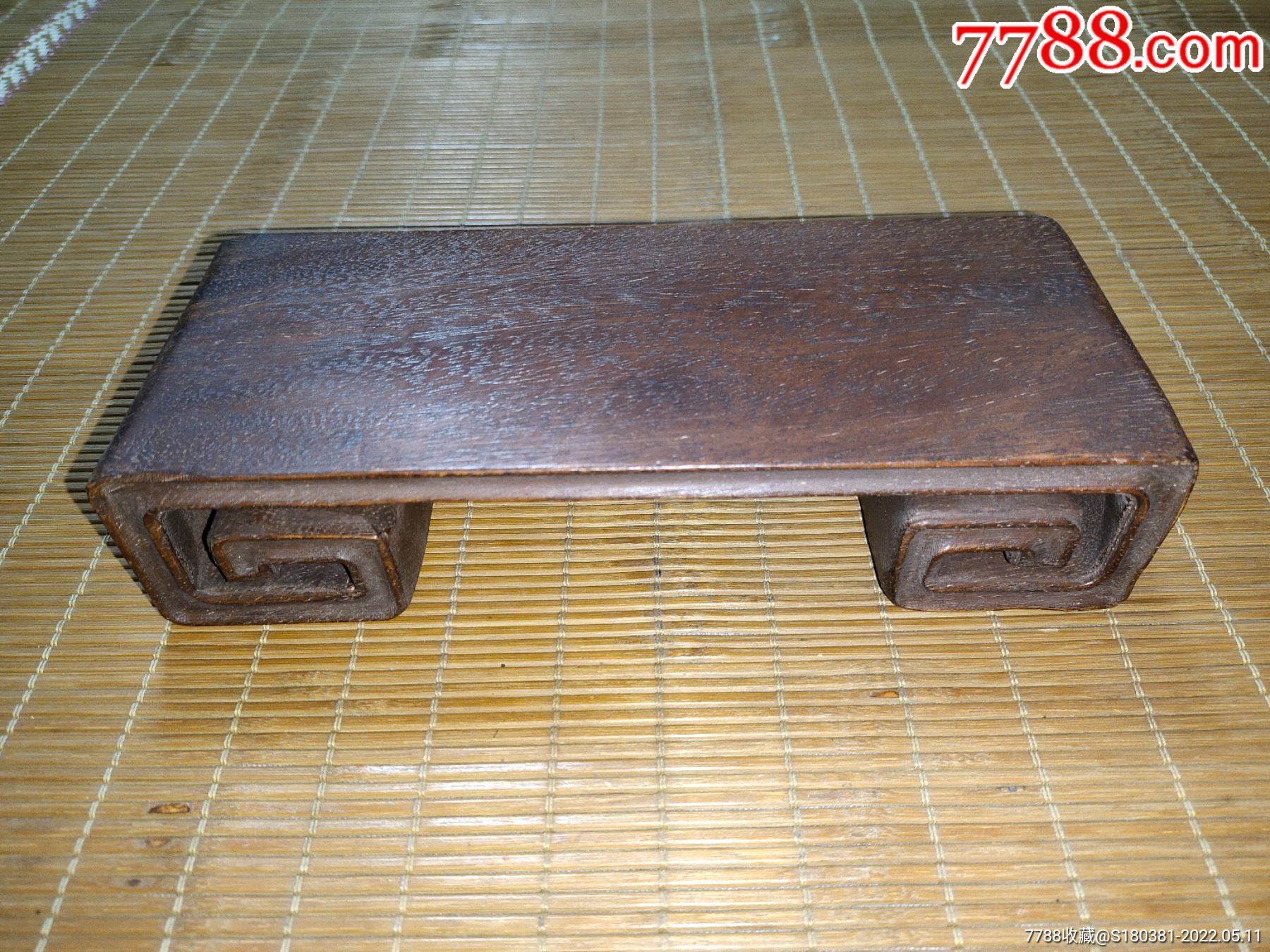 老红木花梨木内翻马蹄纹花瓶底座佛像底座奇石底座香炉底座根雕底座